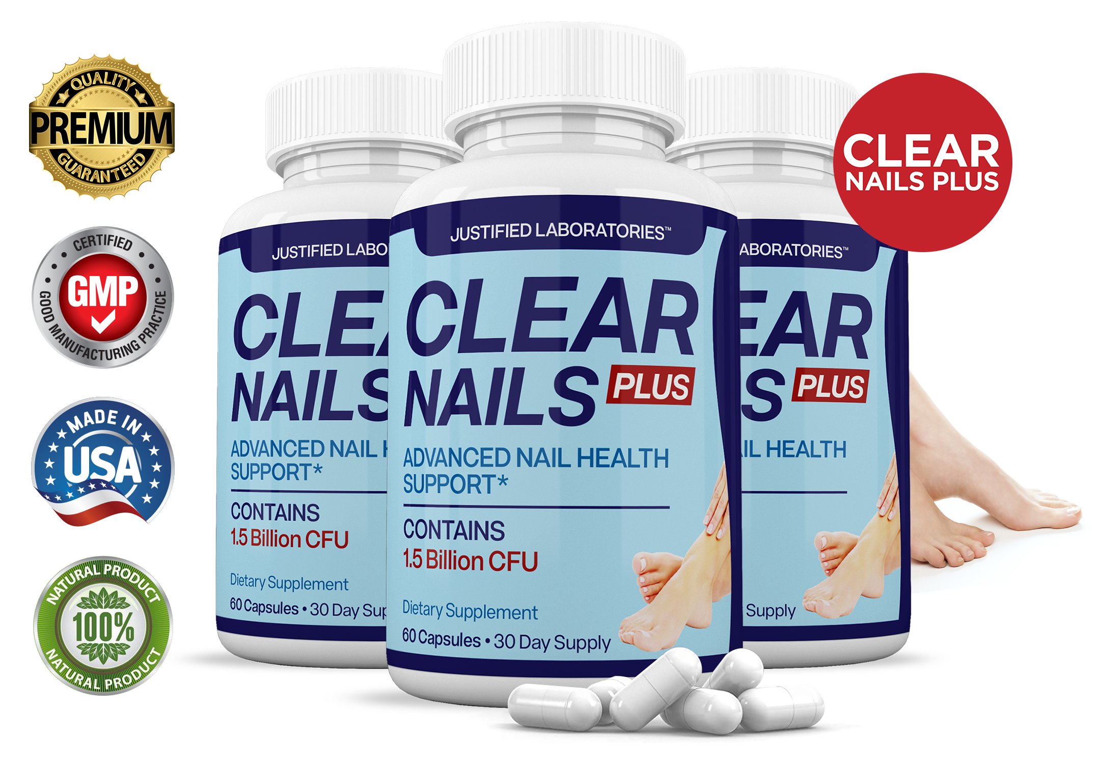 (3 Pack) Clear Nails Plus Probiotic 1.5 Billion CFU Toenail Finger Nail ...